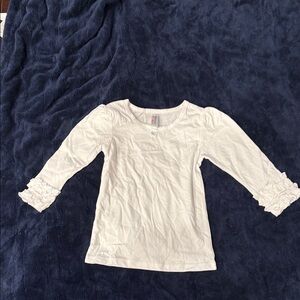 Elegant Cream Long Sleeve Ruffle Top for Girls